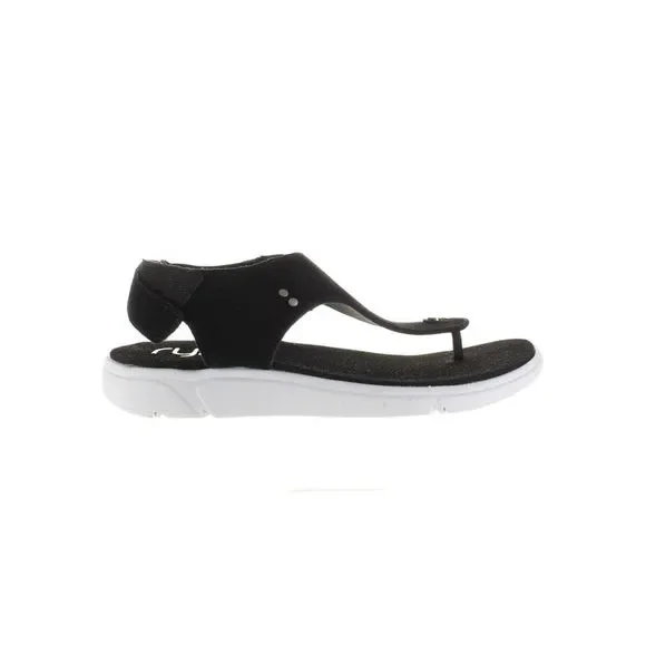Ryka Womens Margo Black T-Strap Sandals Size 9 Medium (B, M) - Picture 1 of 4